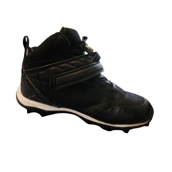 Riddell Heater Mid Strap Football Cleat Black White Kids Youth Size 2 - Picture 8 of 14